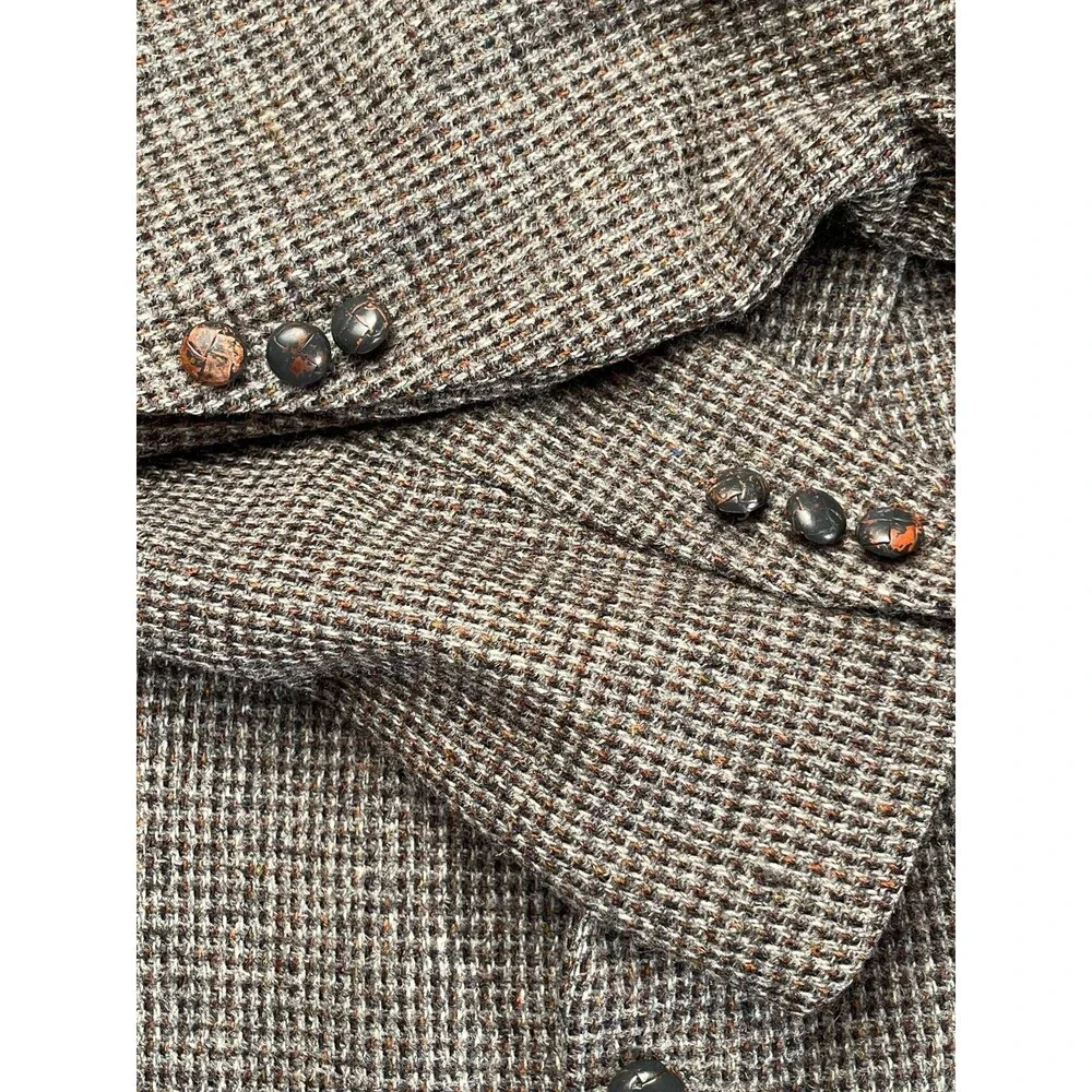 Vintage 80s Harris Tweed Sport Coat Size 40R Stafford Gray Wool Blazer Jacket
